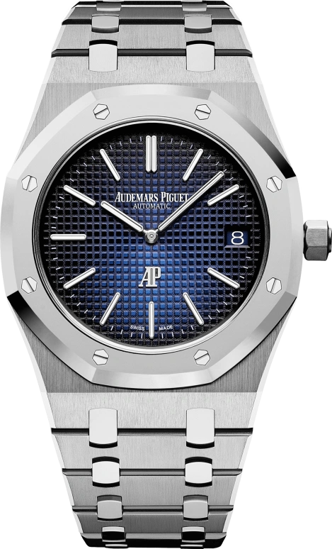 Audemars Piguet,Royal Oak 39mm,39mm,Titanium,Blue,Automatic,Day,40hours,15202IP,15202IP.OO.1240IP.01