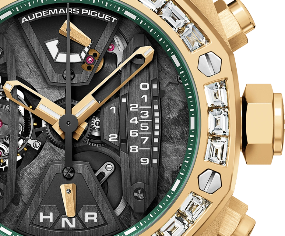 Audemars Piguet,Royal Oak Concept 44mm,44mm,Ceramic,Yellow Gold,Skeleton,Black,Handwound,Chronograph,Power Reserve Indicator,Tourbillon,Function Selector,237hours,In-house Caliber,26224BA,26224BA.ZZ.D400CR.01
