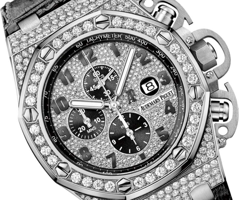 Audemars Piguet,Royal Oak Offshore 48mm,48mm,White Gold,Silver,Black,Automatic,Chronograph,Day,26215BC,26215BC.ZZ.A101CR.01