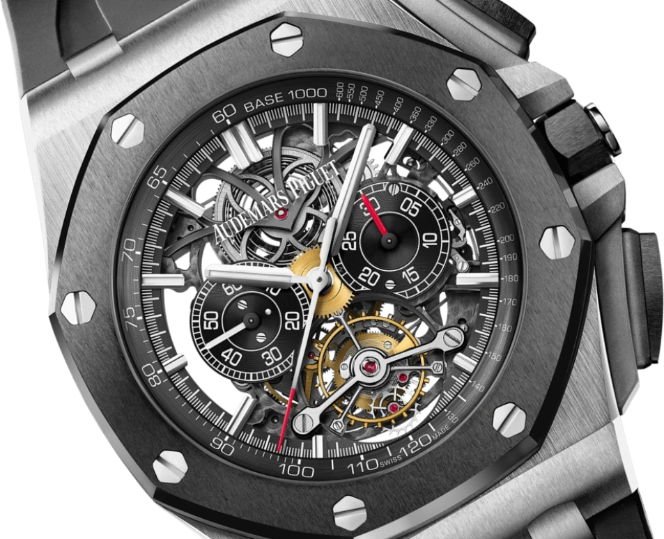 Audemars Piguet,Royal Oak Offshore 44mm,44mm,Titanium,Skeleton,Handwound,Chronograph,Tourbillon,26348IO,26348IO.OO.A002CA.01