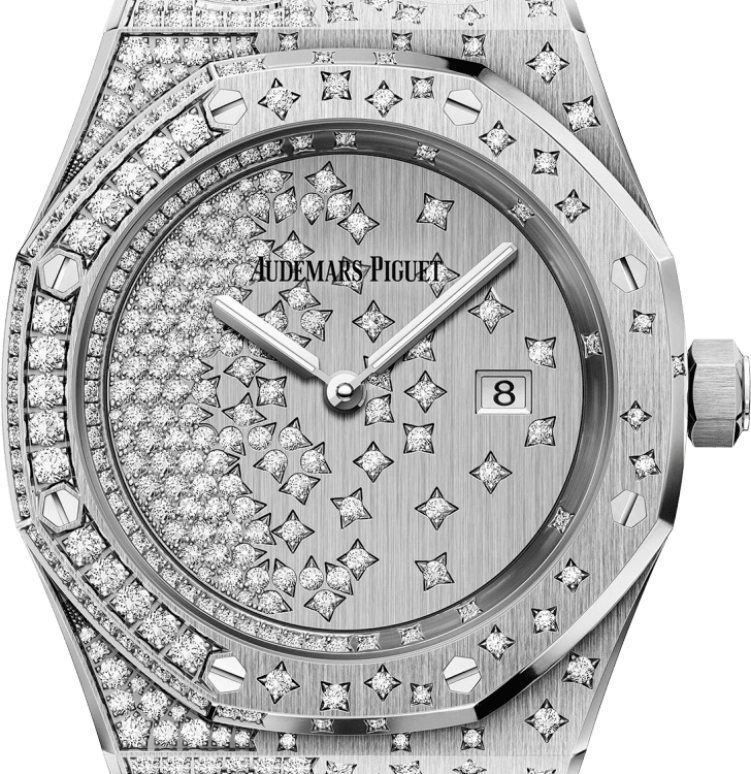 Audemars Piguet,Royal Oak 33mm,33mm,White Gold,Silver,Quartz,Day,In-house Caliber,67654BC,67654BC.ZZ.1264BC.01