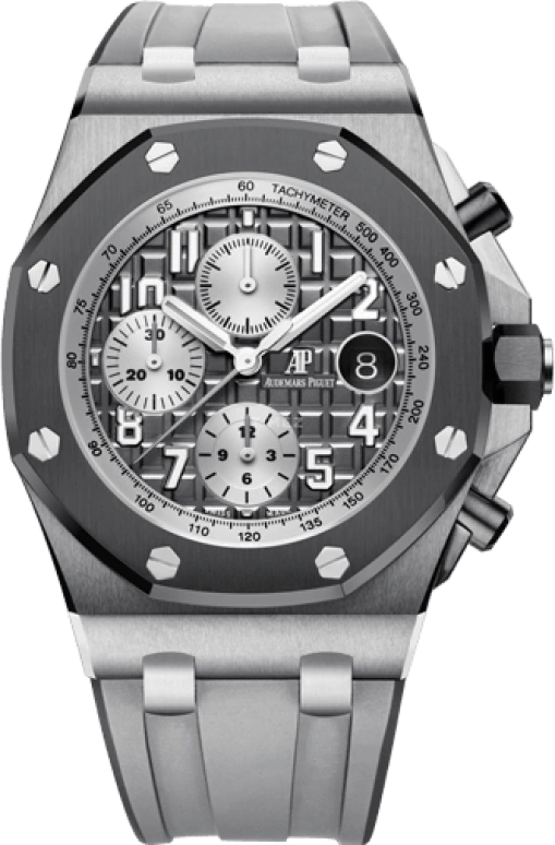 Audemars Piguet,Royal Oak Offshore 42mm,42mm,Titanium,Ceramic,Grey,Automatic,Chronograph,Day,26470IO,26470IO.OO.A006CA.01