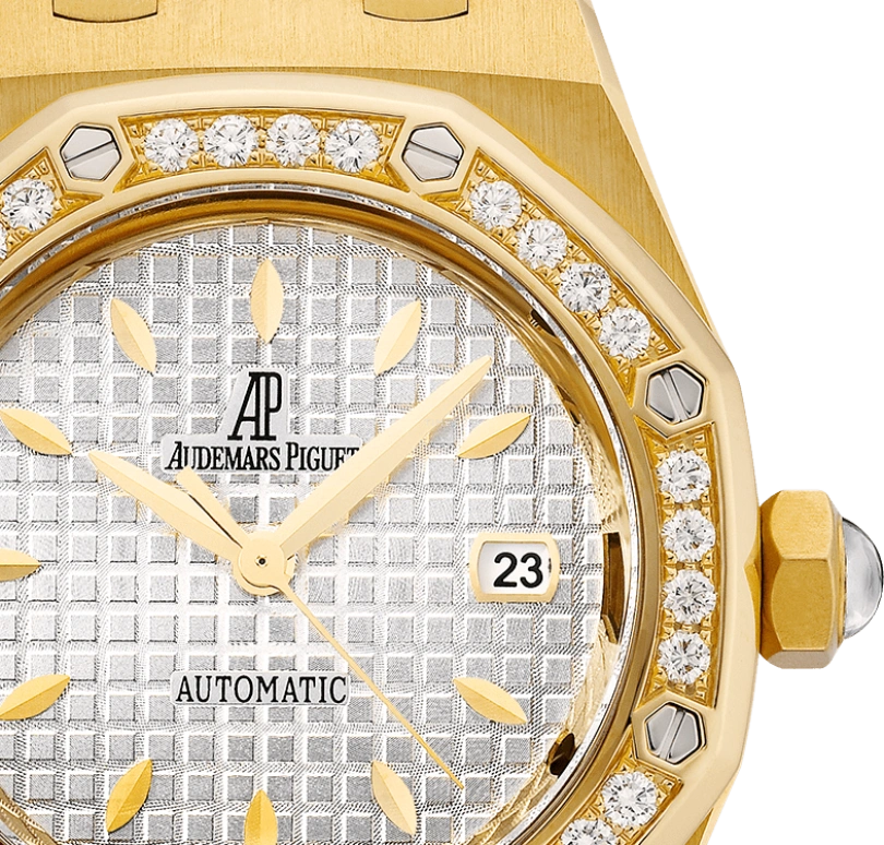 Audemars Piguet,Royal Oak 33mm,33mm,Yellow Gold,Silver,White,Automatic,Day,40hours,77321BA,77321BA.ZZ.1230BA.01