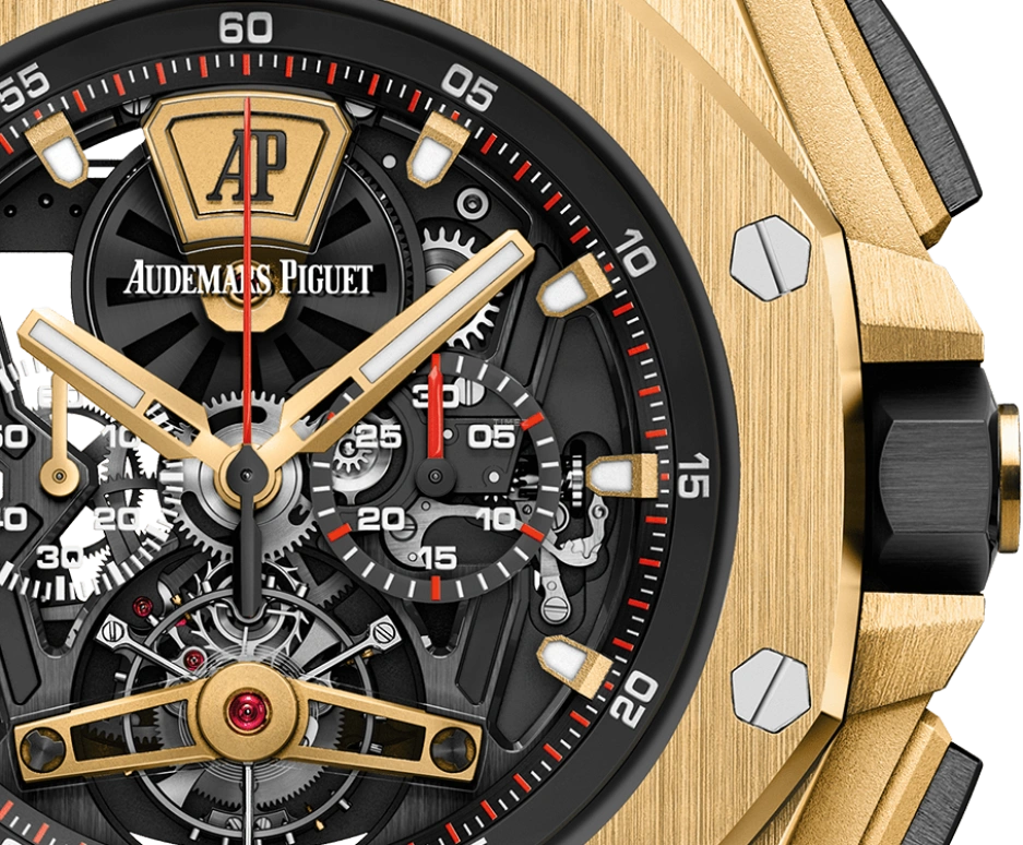 Audemars Piguet,Royal Oak Offshore 44mm,44mm,Ceramic,Yellow Gold,Skeleton,Handwound,Chronograph,Tourbillon,26407BA,26407BA.OO.A002CA.01