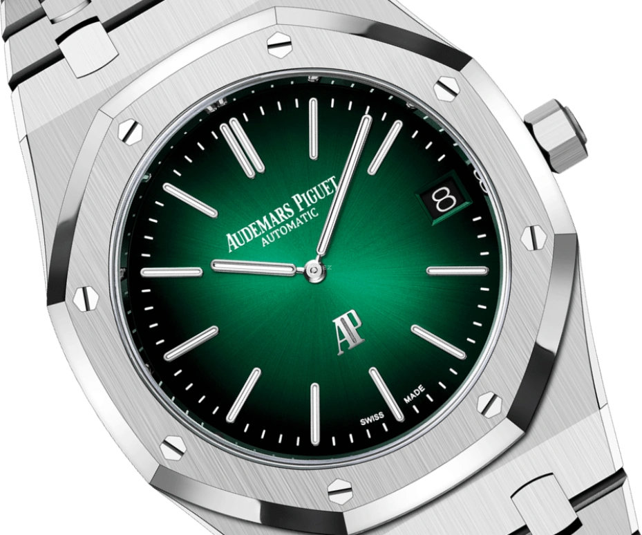 Audemars Piguet,Royal Oak 39mm,39mm,Platinum,Green,Automatic,Day,55hours,16202PT,16202PT.OO.1240PT.01 50th