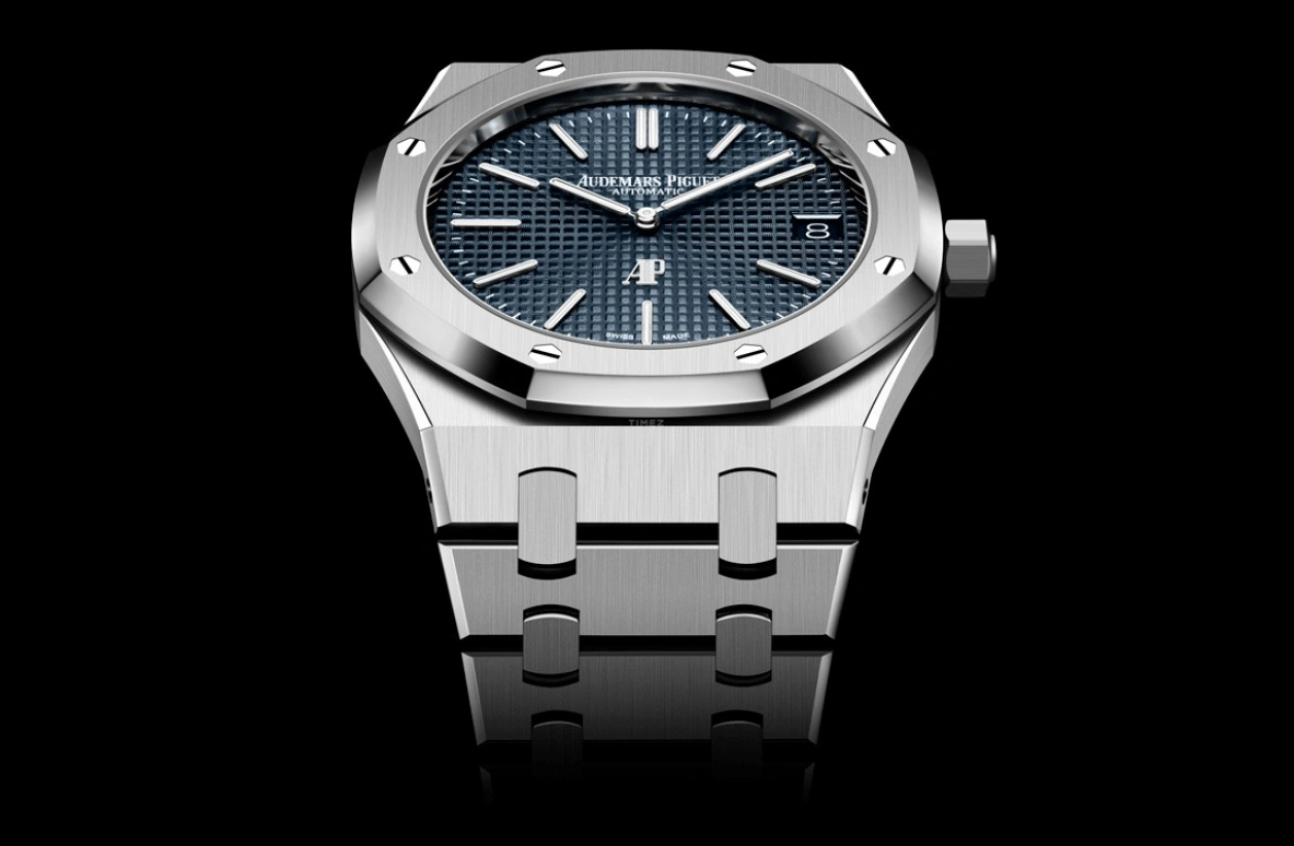 Audemars Piguet,Royal Oak 39mm,39mm,Stainless Steel,Blue,Automatic,Day,55hours,16202ST,16202ST.OO.1240ST.01 50th