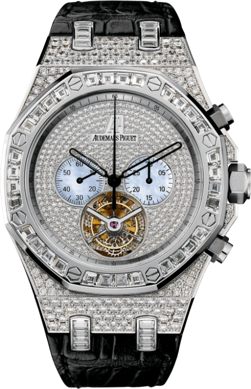 Audemars Piguet,Royal Oak 44mm,44mm,White Gold,Silver White,Handwound,Chronograph,Tourbillon,26116BC,26116BC.ZZ.D002CR.01