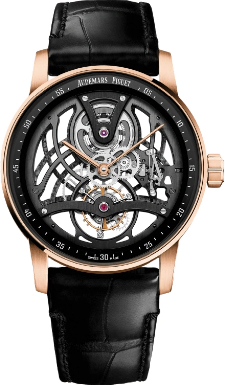 Audemars Piguet,CODE 11.59 41mm,41mm,Rose Gold,Black,Rose,Handwound,Tourbillon,Skeleton,26600OR,26600OR.OO.D002CR.01