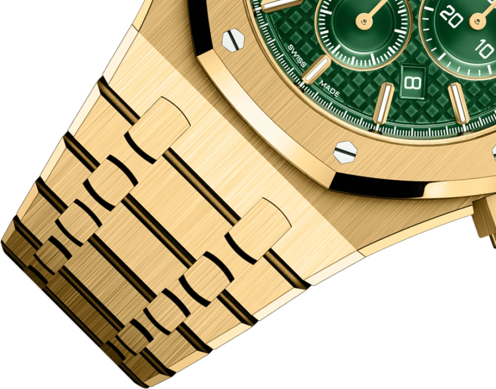 Audemars Piguet,Royal Oak 41mm,41mm,Yellow Gold,Green,Automatic,Chronograph,Day,26331BA,26331BA.OO.1220BA.02