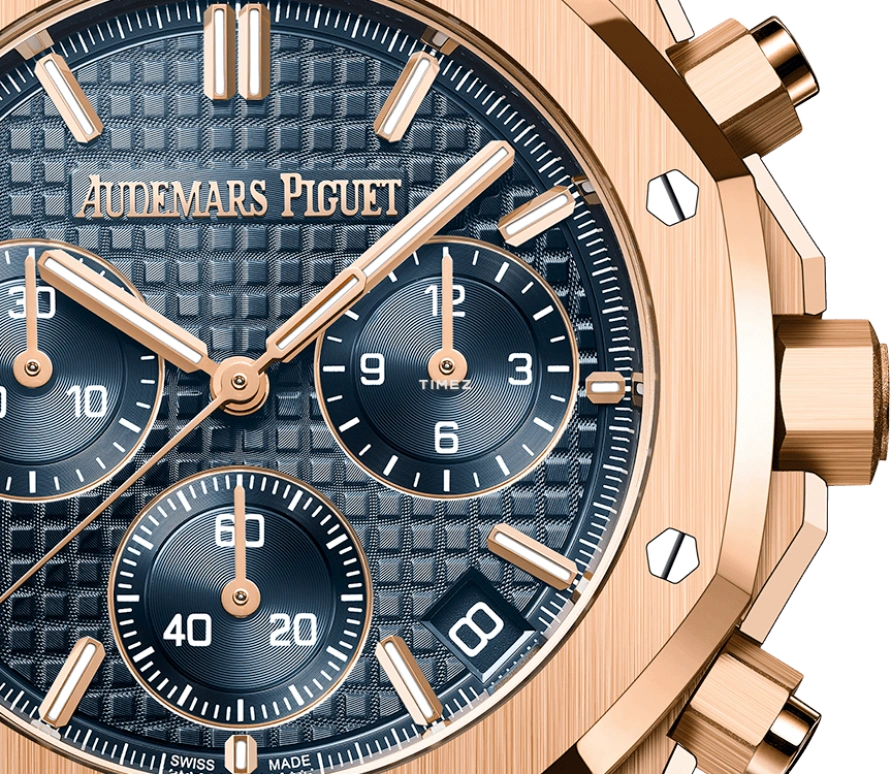 Audemars Piguet,Royal Oak 41mm,41mm,Rose Gold,Blue,Automatic,Chronograph,Day,Flyback,26240OR,26240OR.OO.1320OR.05