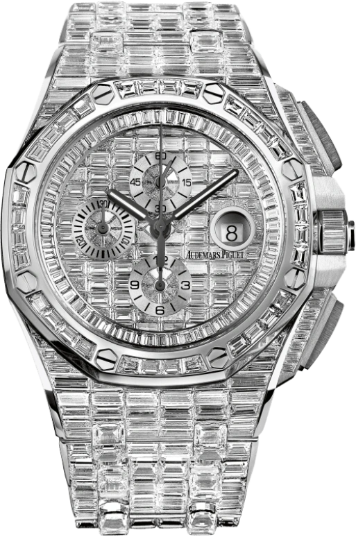 Audemars Piguet,Royal Oak Offshore 44mm,44mm,White Gold,Silver,Automatic,Chronograph,Day,26403BC,26403BC.ZZ.8044BC.01