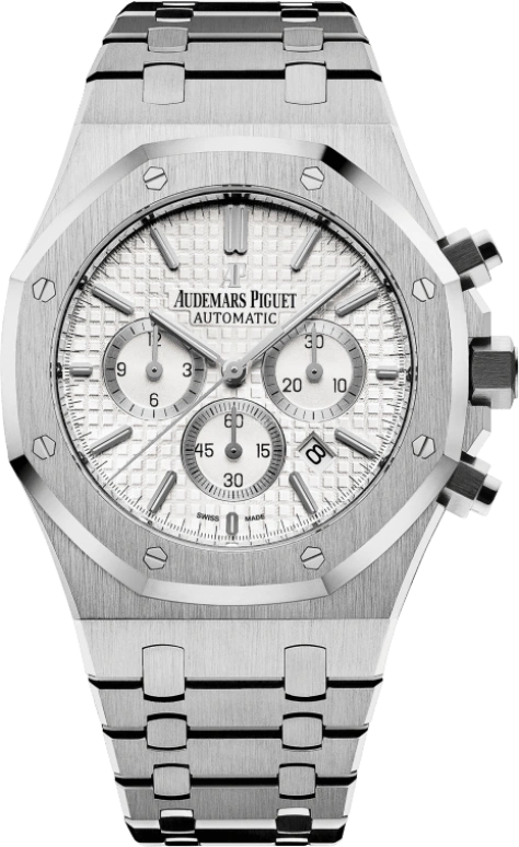 Audemars Piguet,Royal Oak 41mm,41mm,Stainless Steel,Silver,White,Automatic,Chronograph,Day,26320ST,26320ST.OO.1220ST.02