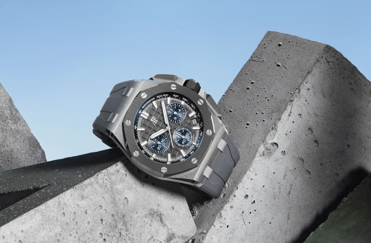 Audemars Piguet,Royal Oak Offshore 43mm,43mm,Titanium,Ceramic,Grey,Automatic,Chronograph,Day,Flyback,26420IO,26420IO.OO.A009CA.01