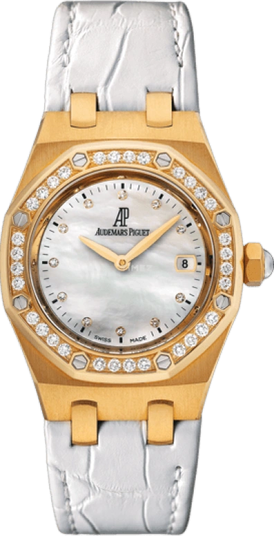 Audemars Piguet,Royal Oak 33mm,33mm,Yellow Gold,White,Quartz,Day,In-house Caliber,67601BA,67601BA.ZZ.D012CR.03