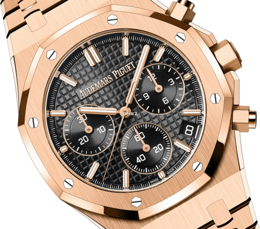 Audemars Piguet,Royal Oak 41mm,41mm,Rose Gold,Black,Automatic,Chronograph,Day,Flyback,26240OR,26240OR.OO.1320OR.06