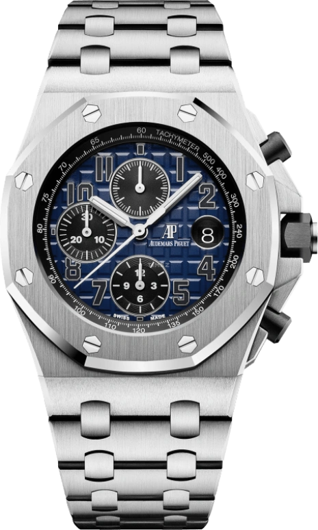 Audemars Piguet,Royal Oak Offshore 42mm,42mm,Ceramic,Platinum,Blue,Automatic,Chronograph,Day,26470PT,26470PT.OO.1000PT.02