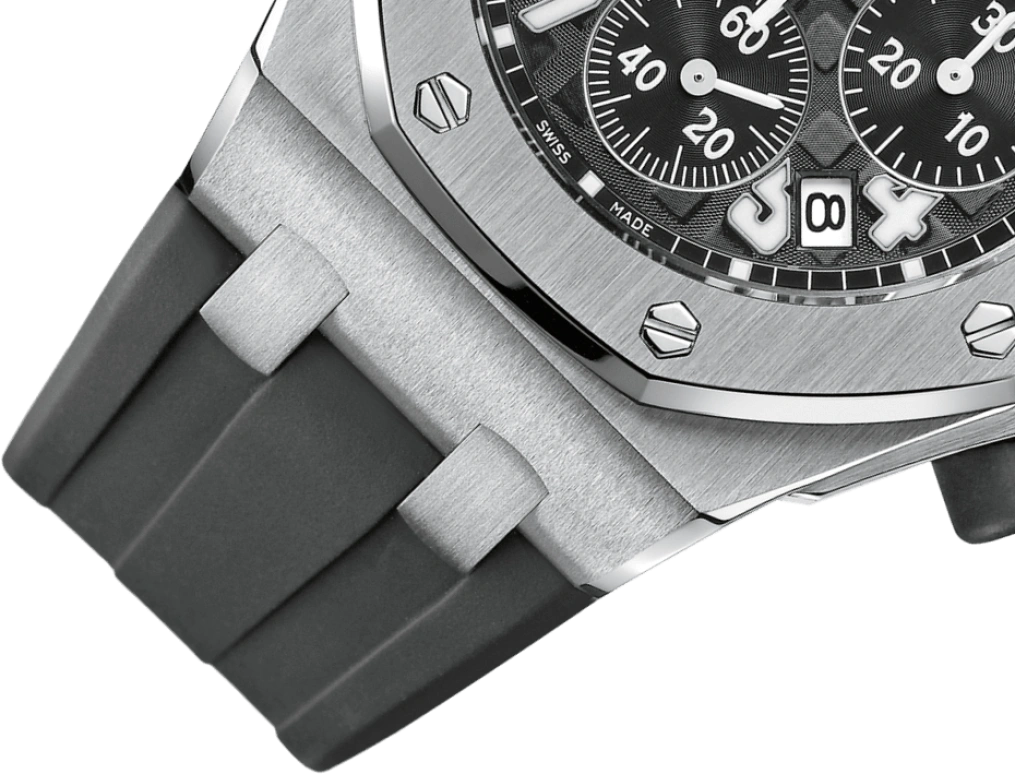 Audemars Piguet,Royal Oak Offshore 37mm,37mm,Rubber,Stainless Steel,Black,Automatic,Chronograph,Day,26283ST,26283ST.OO.D002CA.01