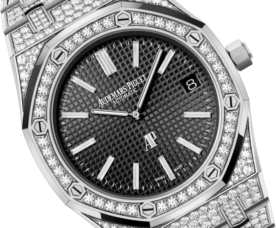 Audemars Piguet,Royal Oak 39mm,39mm,White Gold,Black,Automatic,Day,40hours,15202BC,15202BC.ZZ.1241BC.03