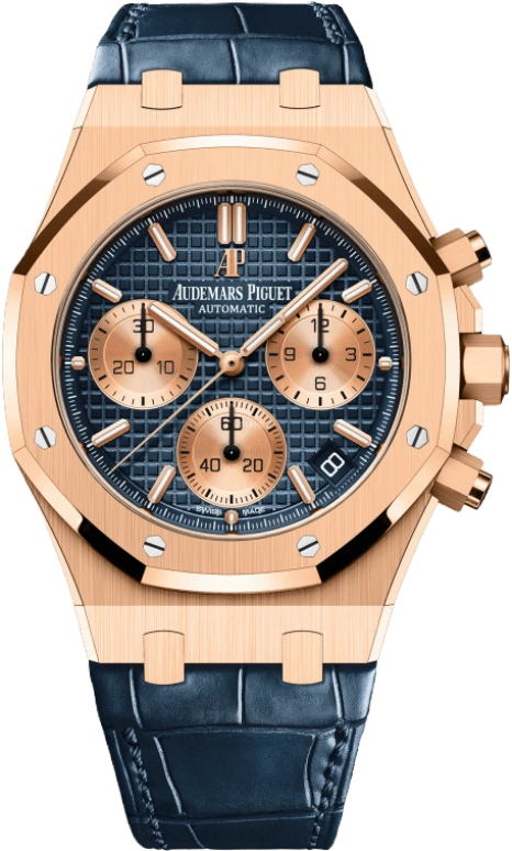 Audemars Piguet,Royal Oak 41mm,41mm,Pink Gold,Blue,Automatic,Chronograph,Day,26239OR,26239OR.OO.D315CR.01