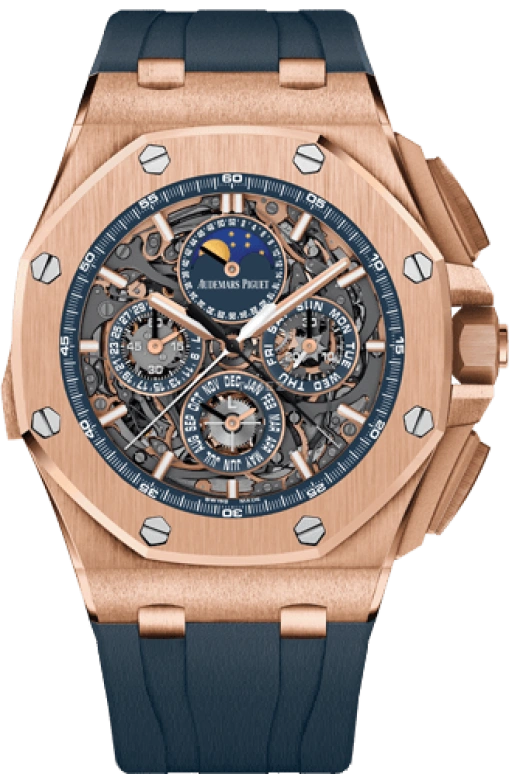 Audemars Piguet,Royal Oak Offshore 44mm,44mm,Pink Gold,Skeleton,Automatic,Chronograph,Moonphase,Perpetual Calendar,Month,45hours,In-house Caliber,26571OR,26571OR.OO.A027CA.01.99