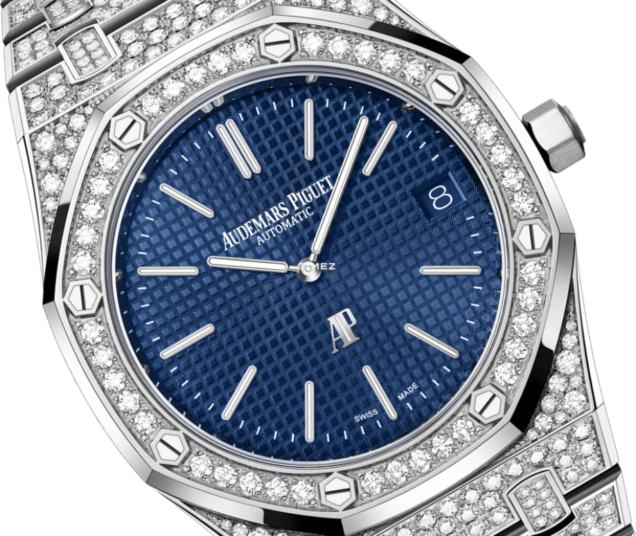 Audemars Piguet,Royal Oak 39mm,39mm,White Gold,Blue,Automatic,Day,55hours,16202BC,16202BC.ZZ.1241BC.02