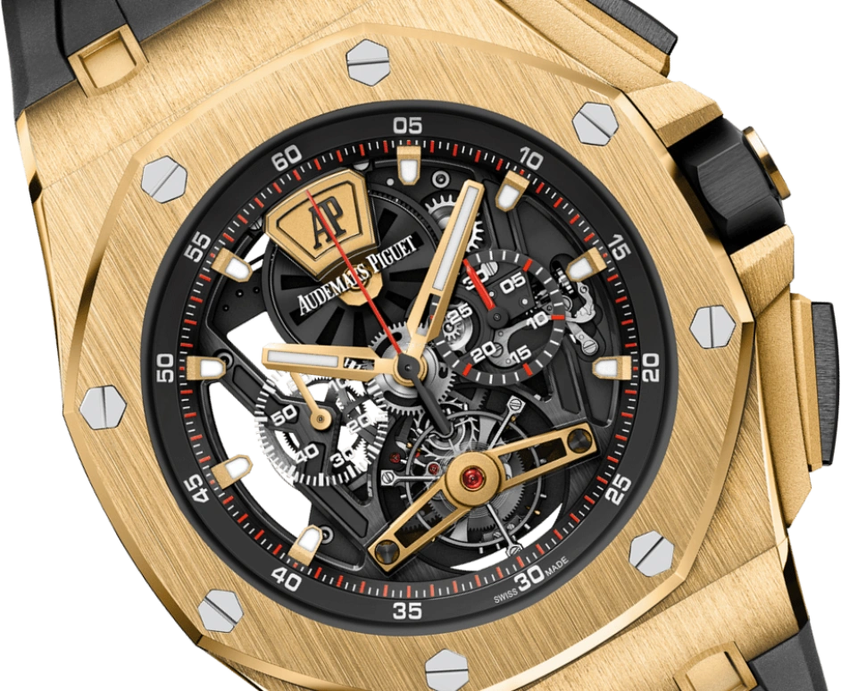 Audemars Piguet,Royal Oak Offshore 44mm,44mm,Ceramic,Yellow Gold,Skeleton,Handwound,Chronograph,Tourbillon,26407BA,26407BA.OO.A002CA.01