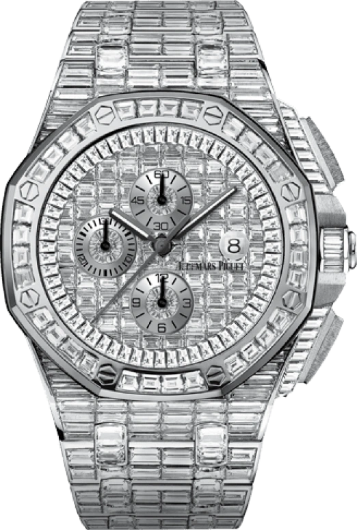 Audemars Piguet,Royal Oak Offshore 44mm,44mm,White Gold,Silver,Automatic,Chronograph,Day,26403BC,26403BC.ZZ.8044BC.01