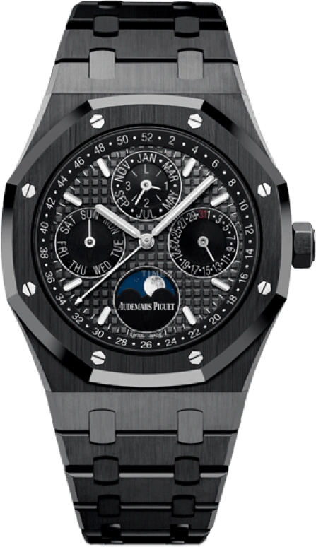 Audemars Piguet,Royal Oak 41mm,41mm,Titanium,Ceramic,Grey,Automatic,Moonphase,Perpetual Calendar,Annual Calendar,Month,40hours,In-house Caliber,26579CE,26579CE.OO.1225CE.01