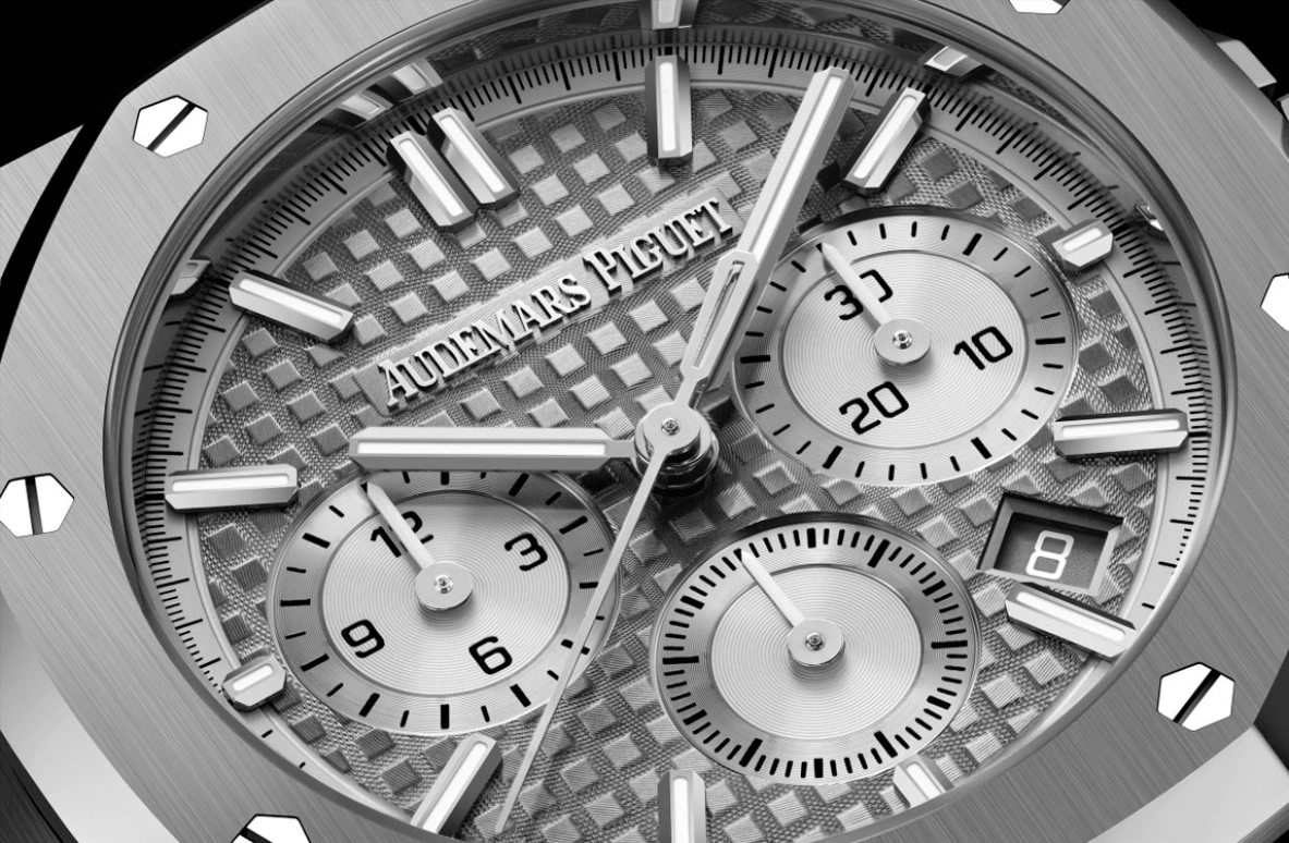 Audemars Piguet,Royal Oak 38mm,38mm,Stainless Steel,Grey,Automatic,Chronograph,Day,26715ST,26715ST.OO.1356ST.02