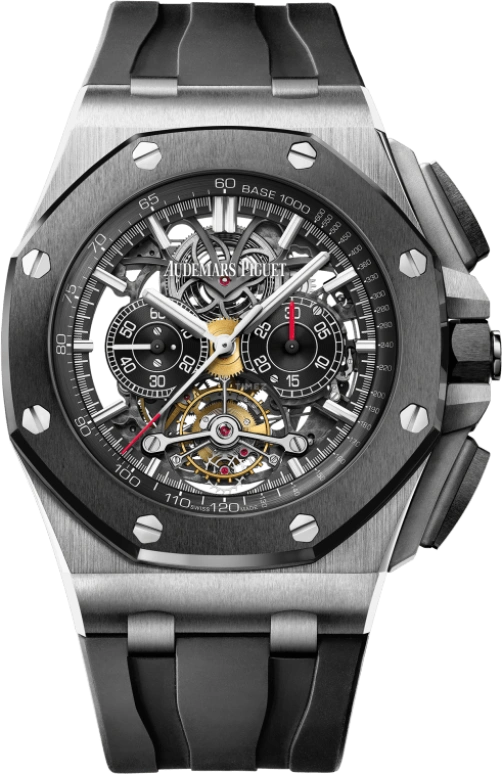 Audemars Piguet,Royal Oak Offshore 44mm,44mm,Titanium,Skeleton,Handwound,Chronograph,Tourbillon,26348IO,26348IO.OO.A002CA.01