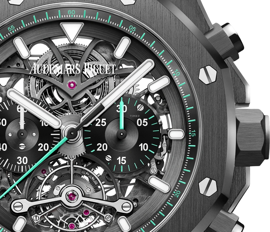 Audemars Piguet,Royal Oak 44mm,44mm,Titanium,Ceramic,Skeleton,Handwound,Chronograph,Hollow Out,26343CE,26343CE.OO.D002CA.03