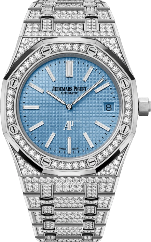 Audemars Piguet,Royal Oak 39mm,39mm,White Gold,Blue,Automatic,Day,40hours,15202BC,15202BC.ZZ.1241BC.02