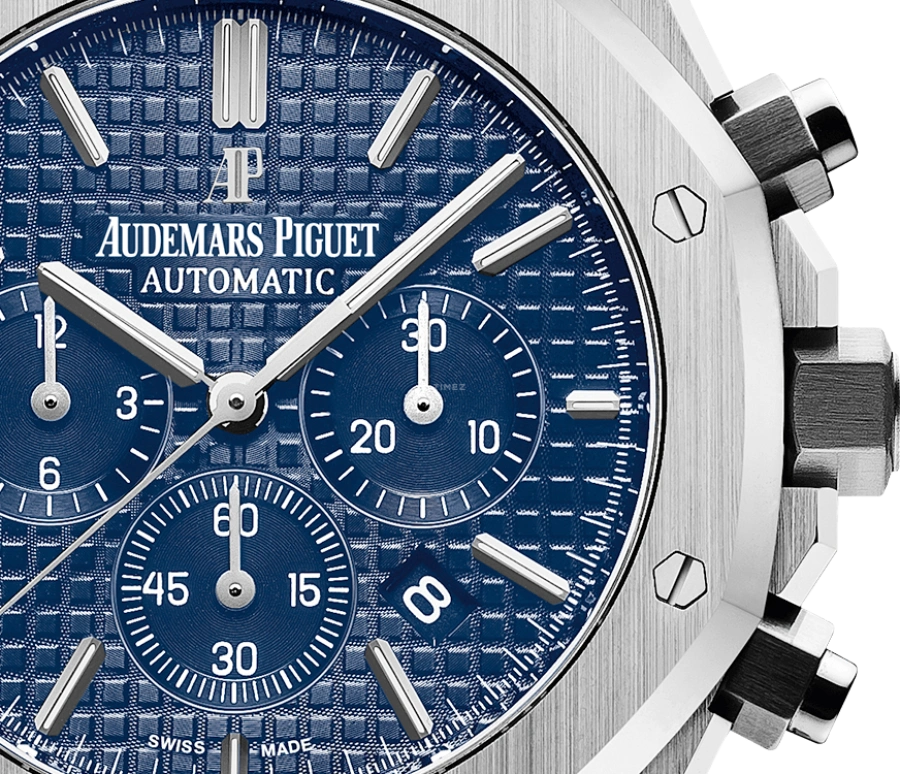 Audemars Piguet,Royal Oak 41mm,41mm,Stainless Steel,Blue,Automatic,Chronograph,Day,26320ST,26320ST.OO.1220ST.03