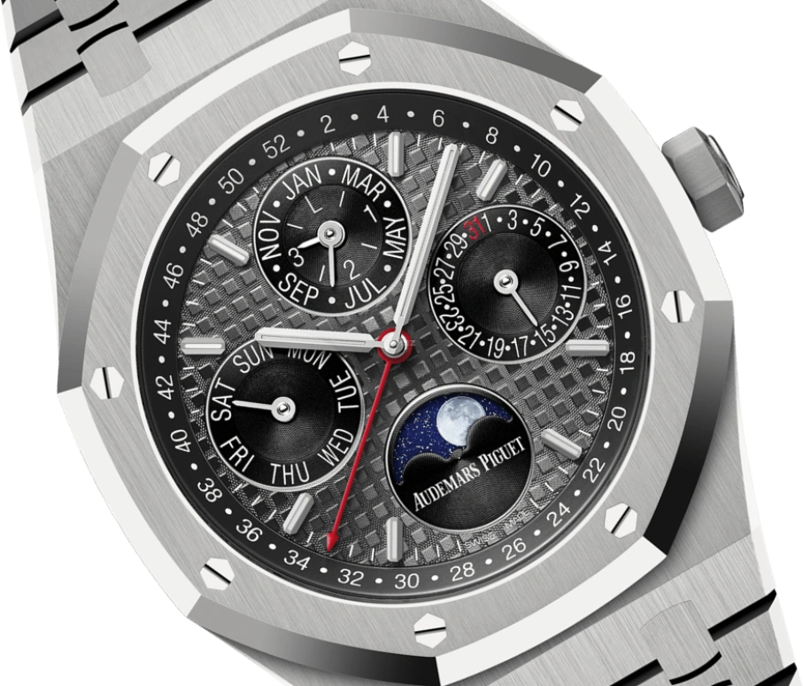 Audemars Piguet,Royal Oak 41mm,41mm,Titanium,Grey,Automatic,Moonphase,Perpetual Calendar,Leap Year,Month,40hours,In-house Caliber,26609TI,26609TI.OO.1220TI.01