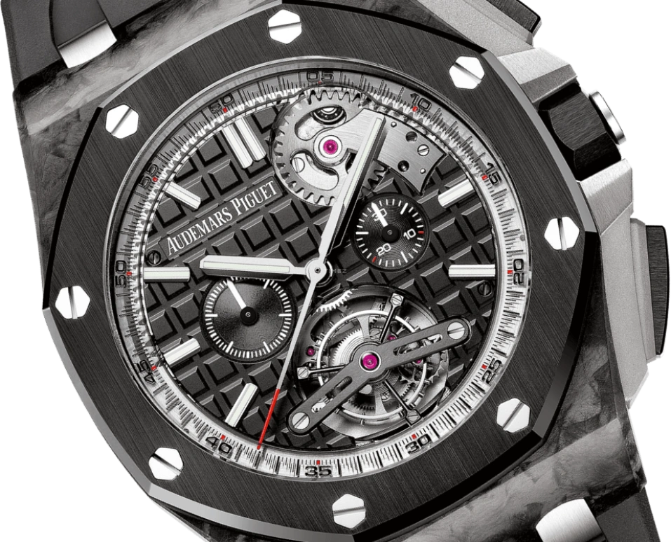 Audemars Piguet,Royal Oak Offshore 44mm,44mm,Carbon,Black,Automatic,Chronograph,Tourbillon,26550AU,26550AU.OO.A002CA.01