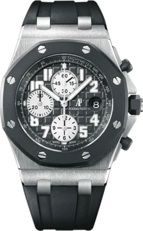 Audemars Piguet,Royal Oak Offshore 42mm,42mm,Rubber,Stainless Steel,Black,Automatic,Chronograph,Day,25940SK,25940SK.OO.D002CA.03