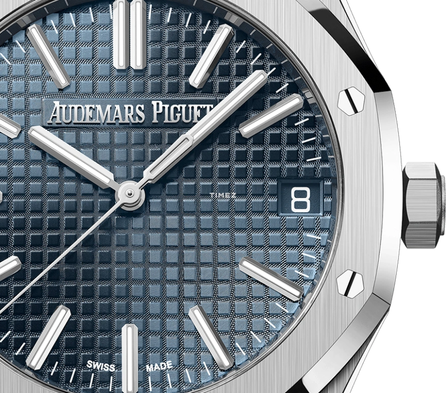 Audemars Piguet,Royal Oak 41mm,41mm,Stainless Steel,Blue,Automatic,Day,70hours,15510ST,15510ST.OO.1320ST.06