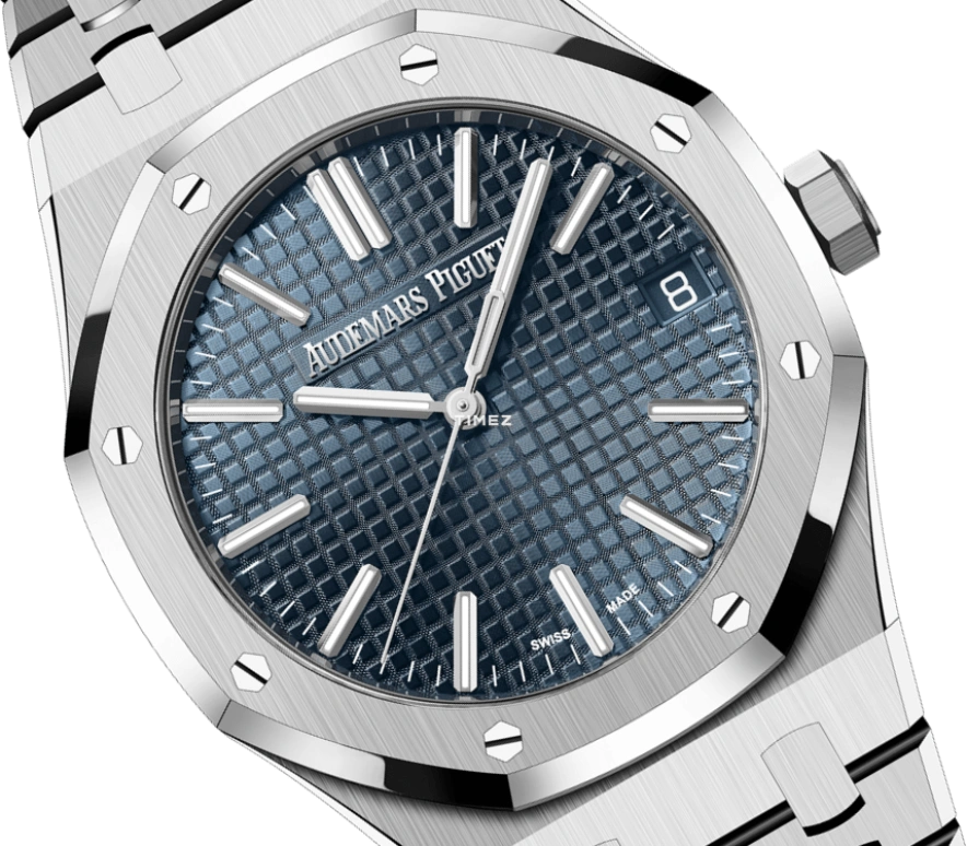 Audemars Piguet,Royal Oak 41mm,41mm,Stainless Steel,Blue,Automatic,Day,70hours,15510ST,15510ST.OO.1320ST.06