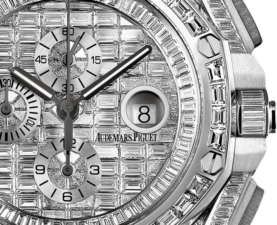 Audemars Piguet,Royal Oak Offshore 44mm,44mm,White Gold,Silver,Automatic,Chronograph,Day,26403BC,26403BC.ZZ.8044BC.01