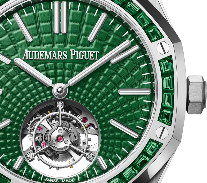 Audemars Piguet,Royal Oak 41mm,41mm,Titanium,White Gold,Green,Automatic,Tourbillon,65hours,26532IC,26532IC.EE.1220TI.01