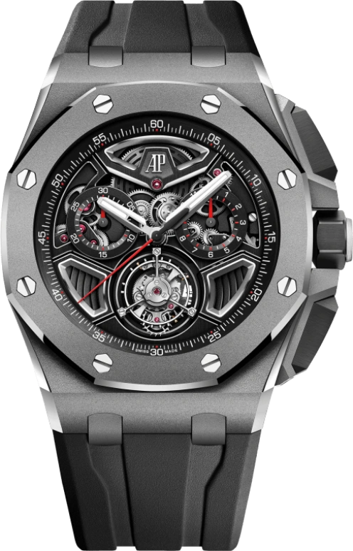 Audemars Piguet,Royal Oak Offshore 43mm,43mm,Titanium,Skeleton,Automatic,Chronograph,Tourbillon,26622TI,26622TI.GG.D002CA.01