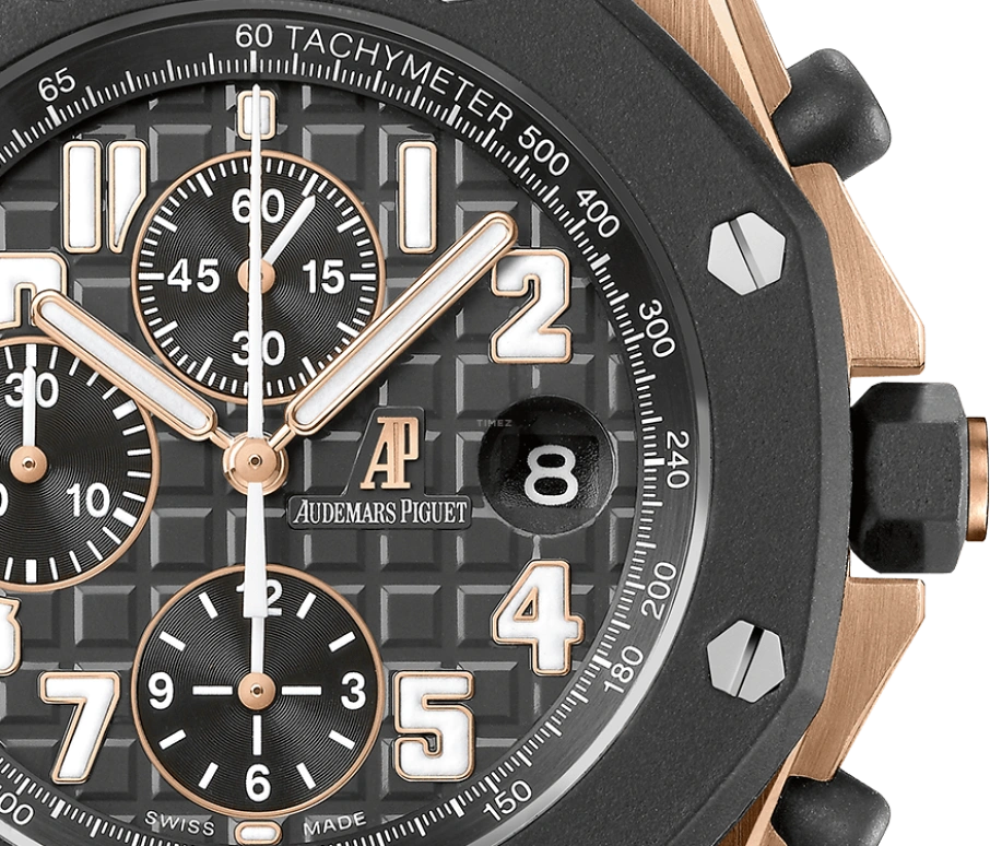 Audemars Piguet,Royal Oak Offshore 42mm,42mm,Pink Gold,Rubber,Grey,Automatic,Chronograph,Day,25940OK,25940OK.OO.D002CA.02
