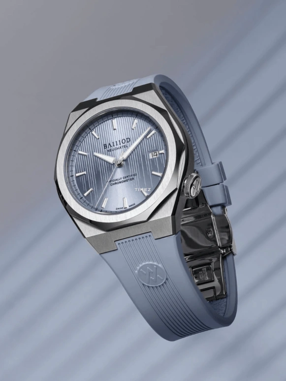 BA111OD,Chapter 7 40mm,40mm,Stainless Steel,Ice Blue,Automatic,Day,38hours,Chapter 7 Chronometer Frost Blue rubber strap