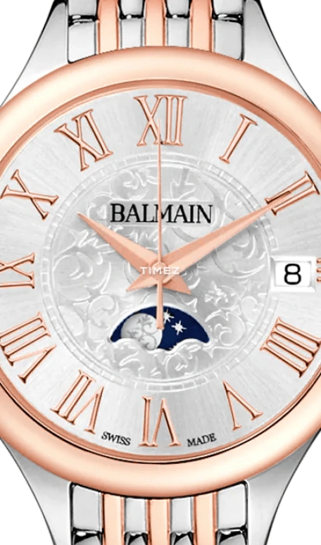 巴尔曼,Balmain de Balmain 31毫米,31毫米,精钢,银色,石英,月相,日历,B4918,B4918.33.12
