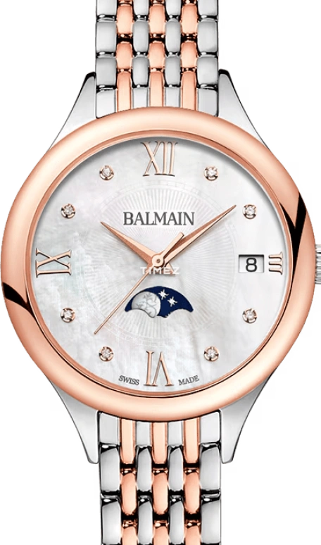 巴尔曼,Balmain de Balmain 31毫米,31毫米,精钢,白色,石英,月相,日历,B4918,B4918.33.85