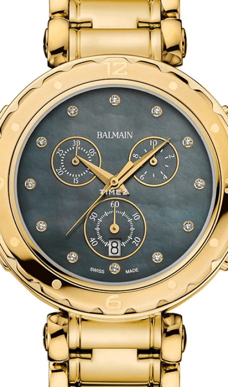 巴尔曼,Balmainia 38毫米,38毫米,精钢,黑色,石英,计时,日历,B5630,B5630.33.65