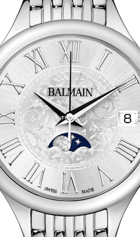 巴尔曼,Balmain de Balmain 31毫米,31毫米,精钢,银色,石英,月相,日历,B4911,B4911.33.12