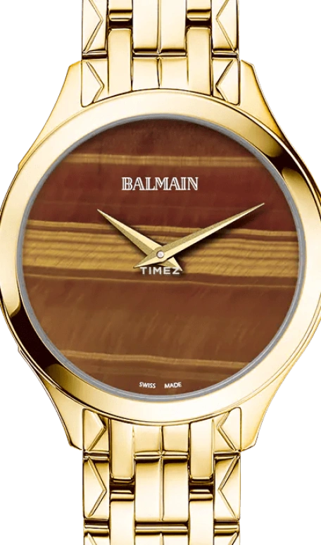 巴尔曼,Balmain Flamea 34毫米,34毫米,精钢,棕色,石英,蓝宝石,水晶玻璃,圆形,B4790,B4790.33.55
