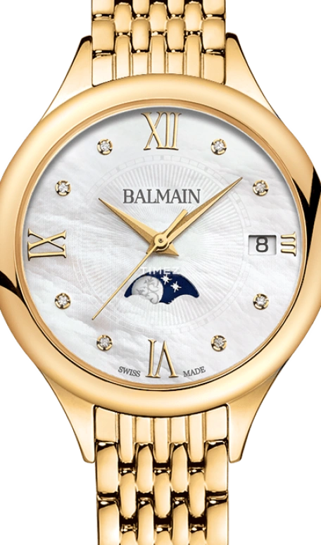 巴尔曼,Balmain de Balmain 31毫米,31毫米,精钢,白色,石英,月相,日历,B4910,B4910.33.85