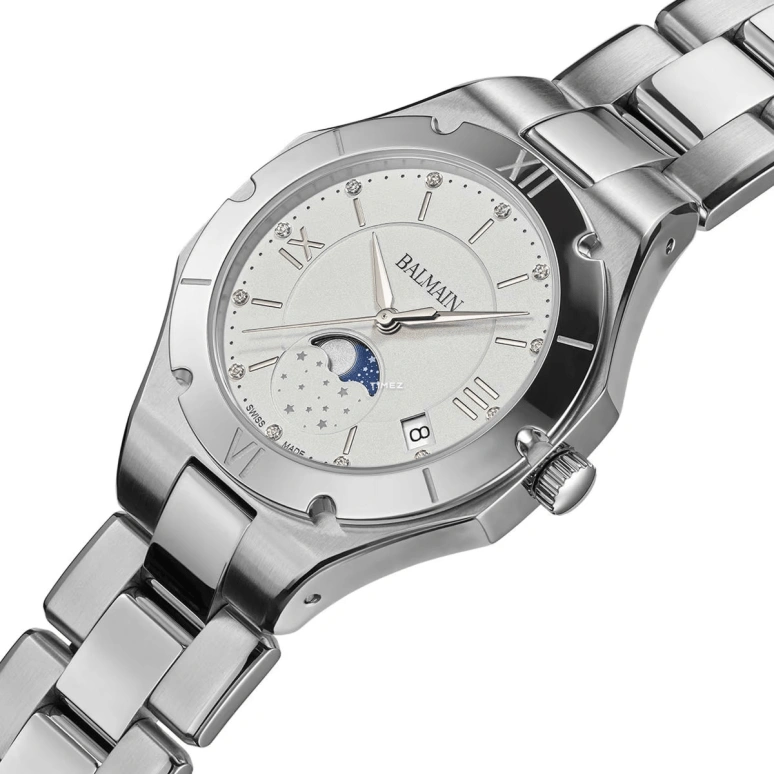 Balmain,Be Balmain 33mm,33mm,Stainless Steel,Silver White,Quartz,Moonphase,Day,B4591,B4591.33.22
